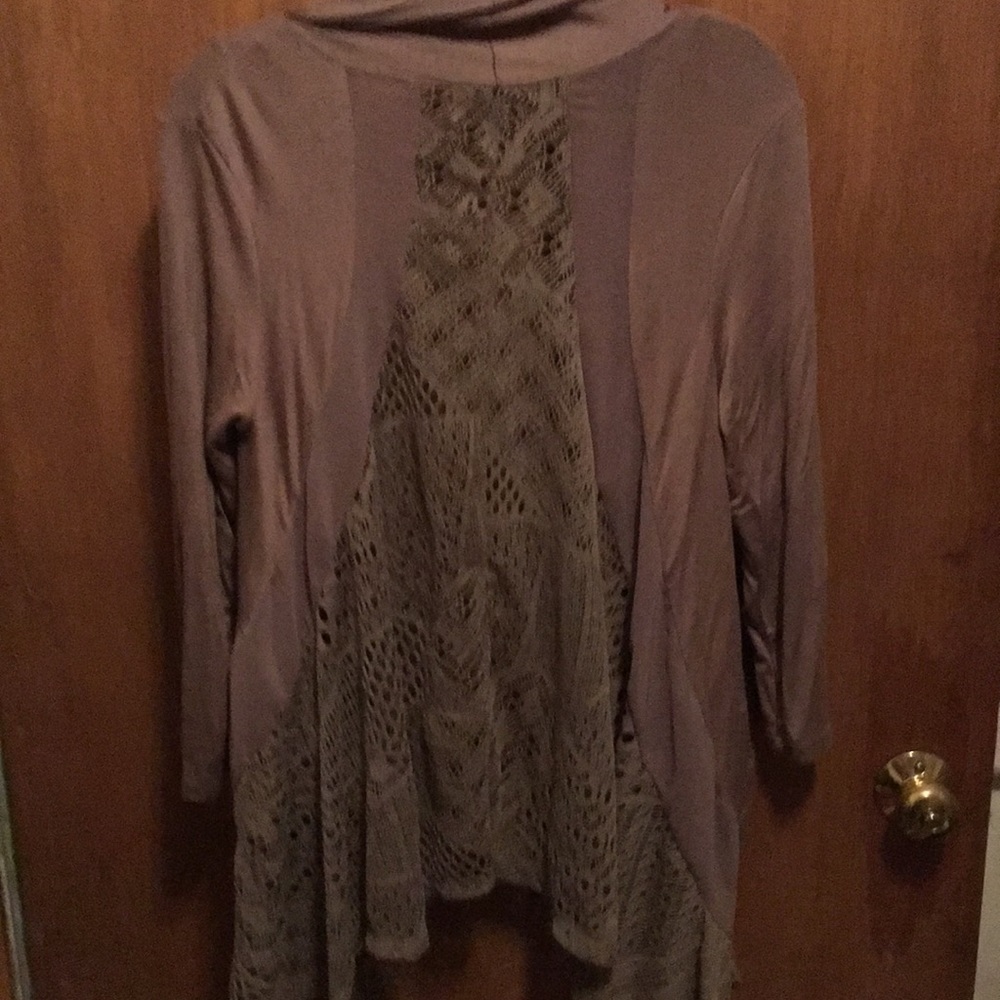Woman’s lightweight lace and sheer top